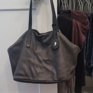 Genuine Leather Black Tote Bag ROOTS